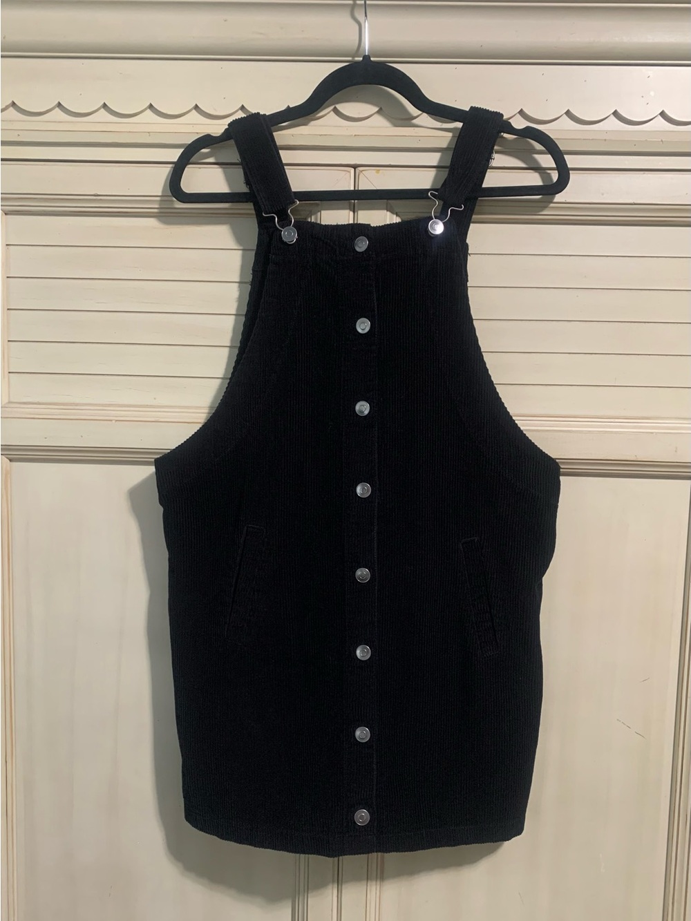 Women’s Celebrity Pink Black Corduroy Jumper Dress Size Medium Y2K 90s Grunge